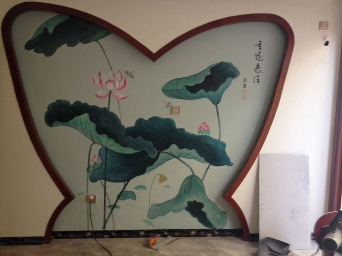 电视背景墙彩绘