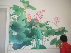 电视背景墙彩绘