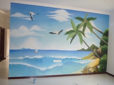 电视背景墙彩绘