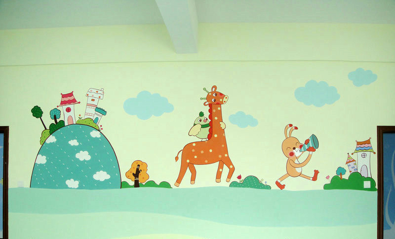 幼儿园墙绘简单图片